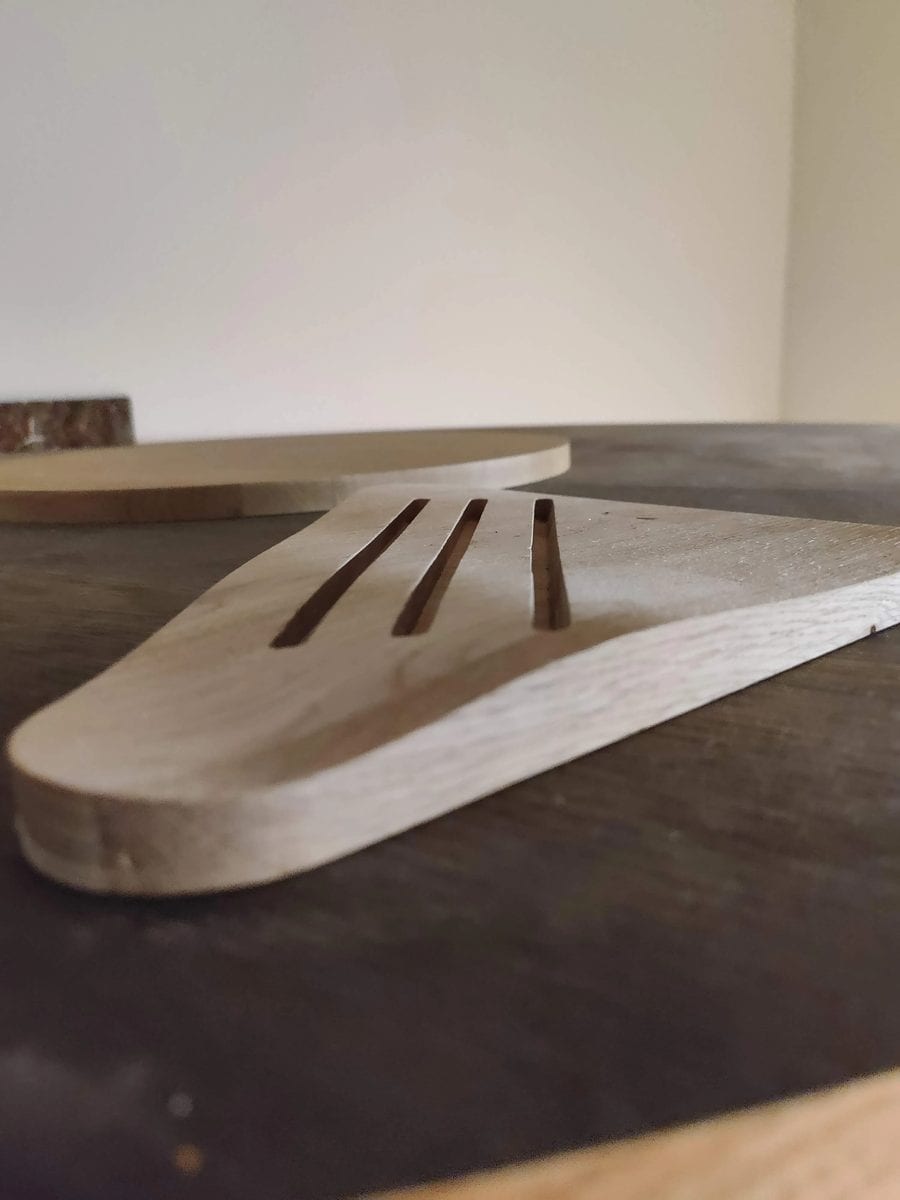 CNC-cut wooden spatula prototype