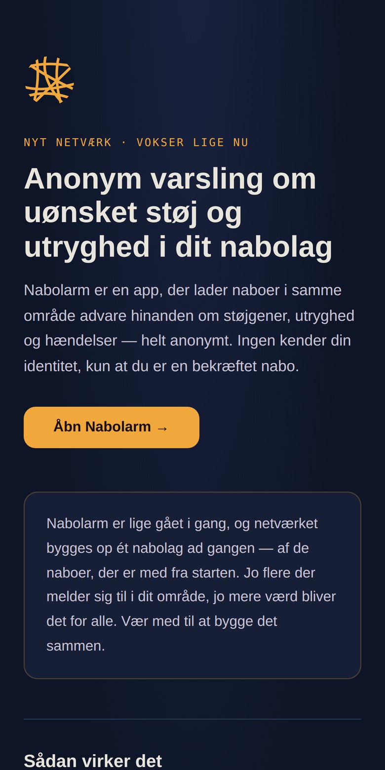 NaboLarm — appen til anonym varsling mellem naboer