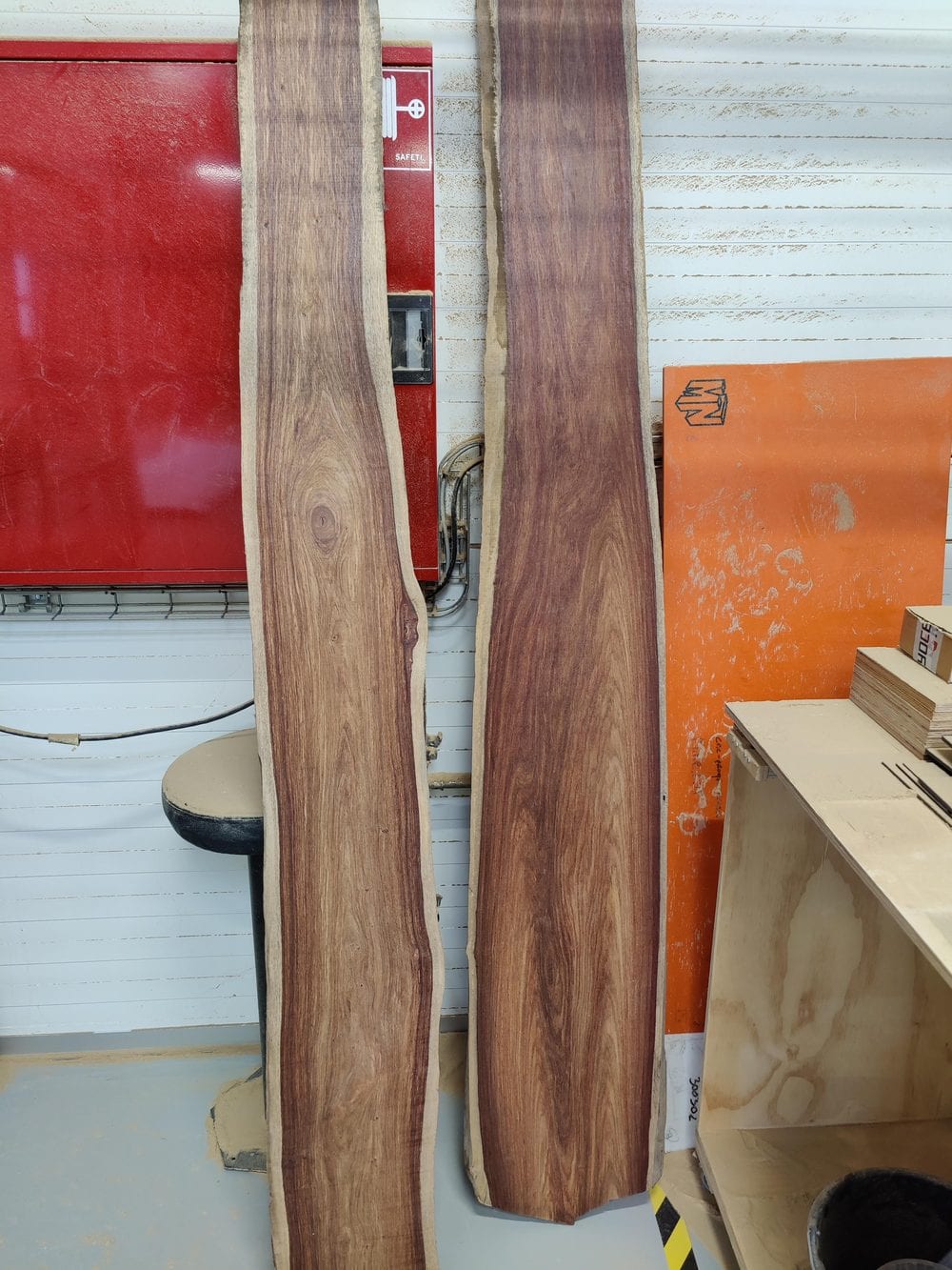 Walnut live-edge slabs